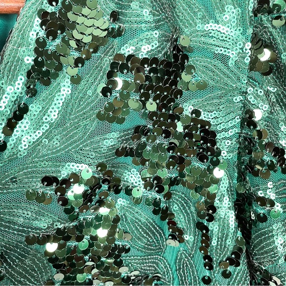 Bebe Emerald Mini Dress With Sequin - Picture 6 of 9